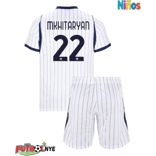 Camiseta Inter Milan Henrikh Mkhitaryan #22 Visitante Equipación para niños 2026-27 manga corta (+ pantalones cortos)